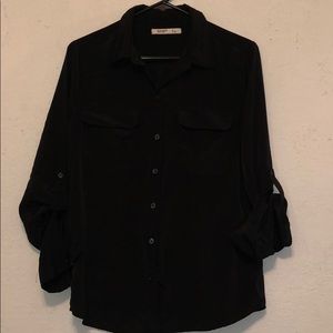 Silky material Black blouse Old Navy size medium